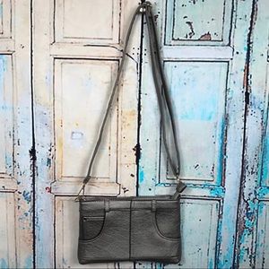 Metallic Gray Crossbody Purse